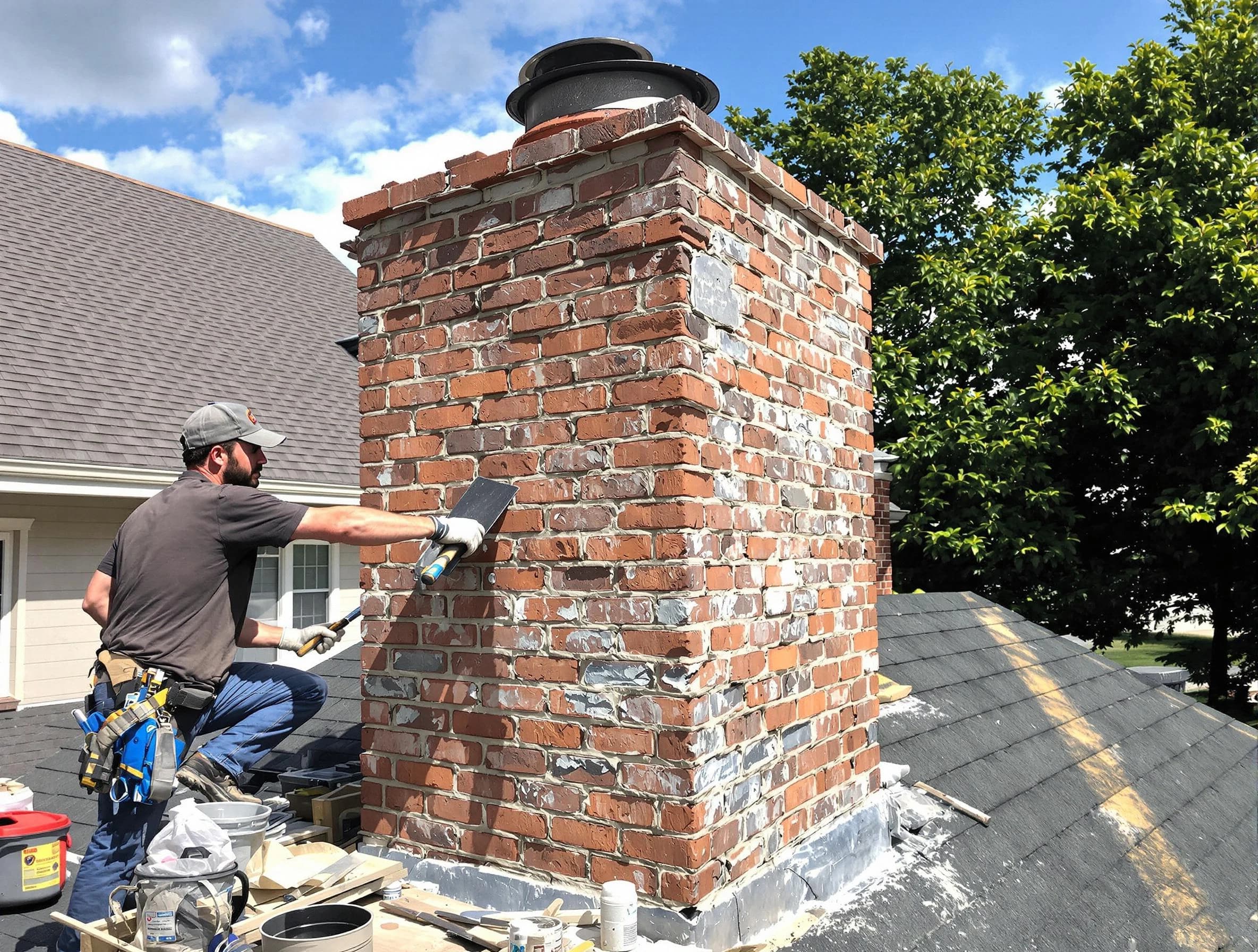 Completed chimney rebuild by Marietta Chimney Sweep in Marietta, GA