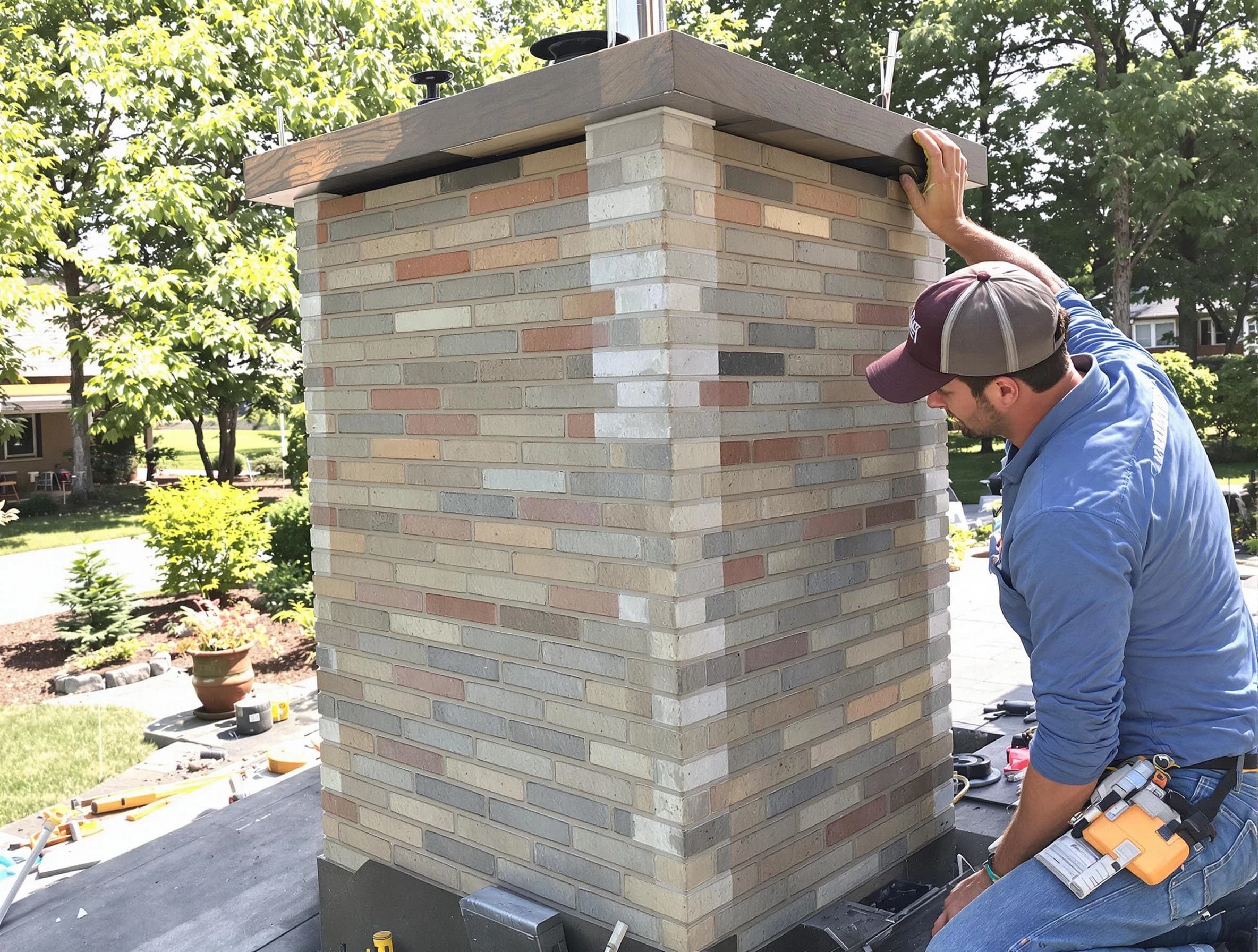 Marietta Chimney Sweep completing a modern chimney remodel in Marietta, GA