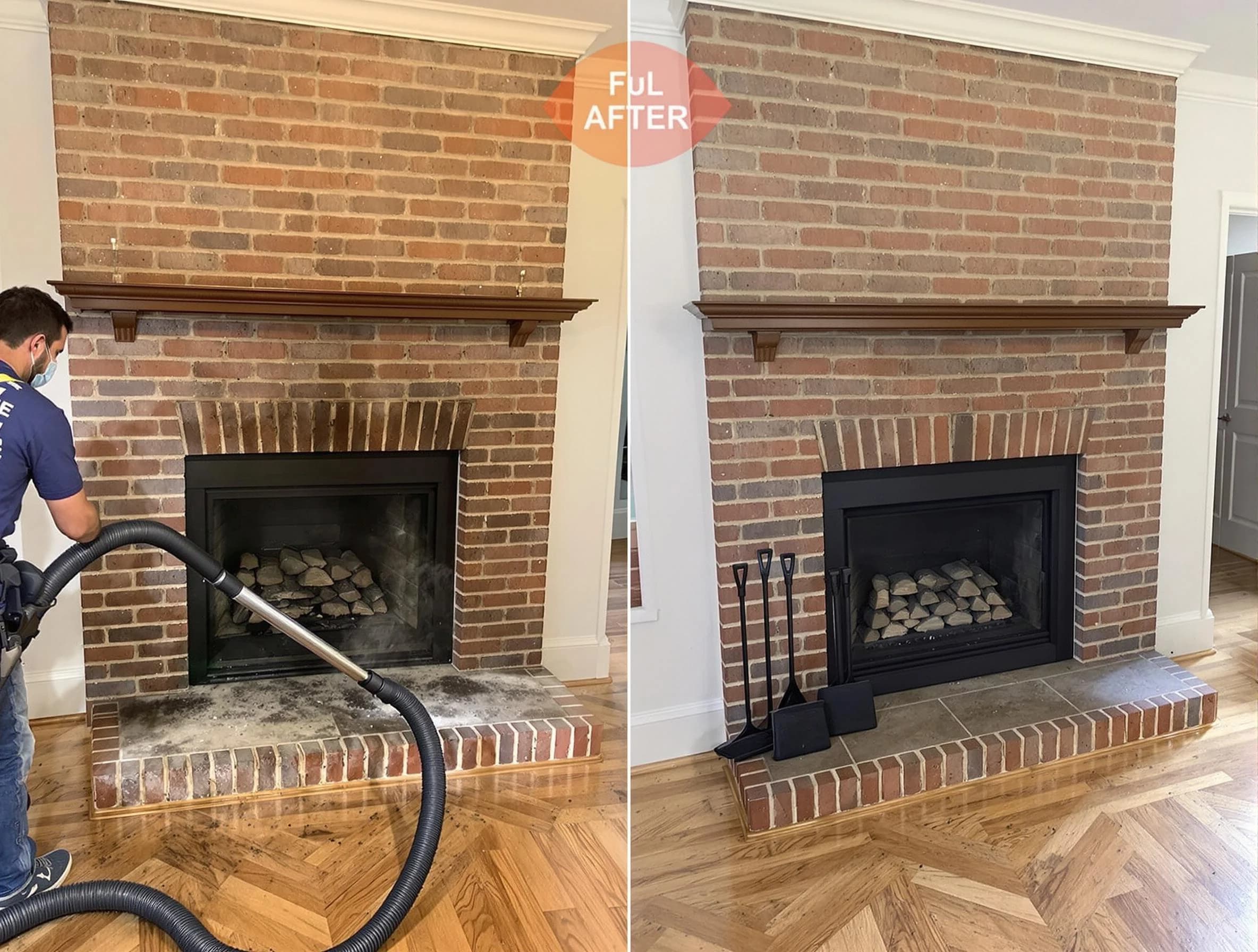 Marietta Chimney Sweep carefully sanitizing a fireplace in Marietta, GA