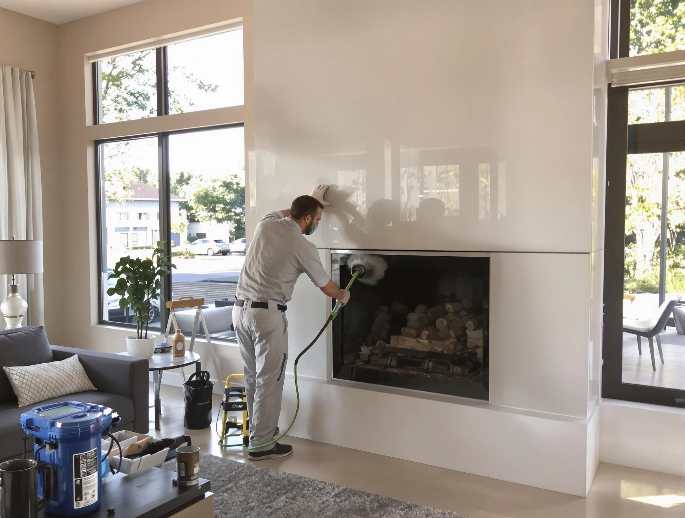 Marietta Chimney Sweep performing thorough soot removal in Marietta, GA