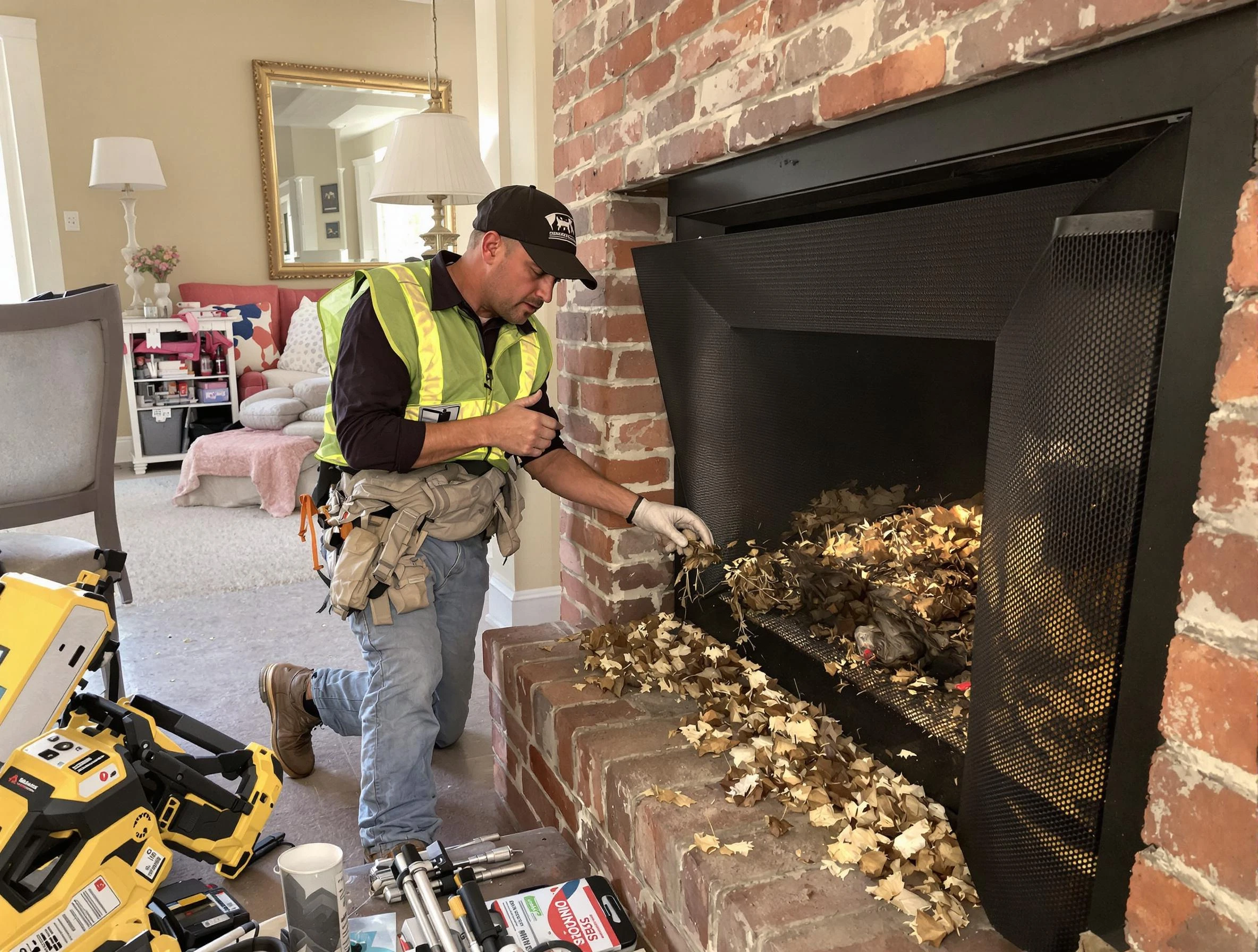 Safe screening installation by Marietta Chimney Sweep in Marietta, GA