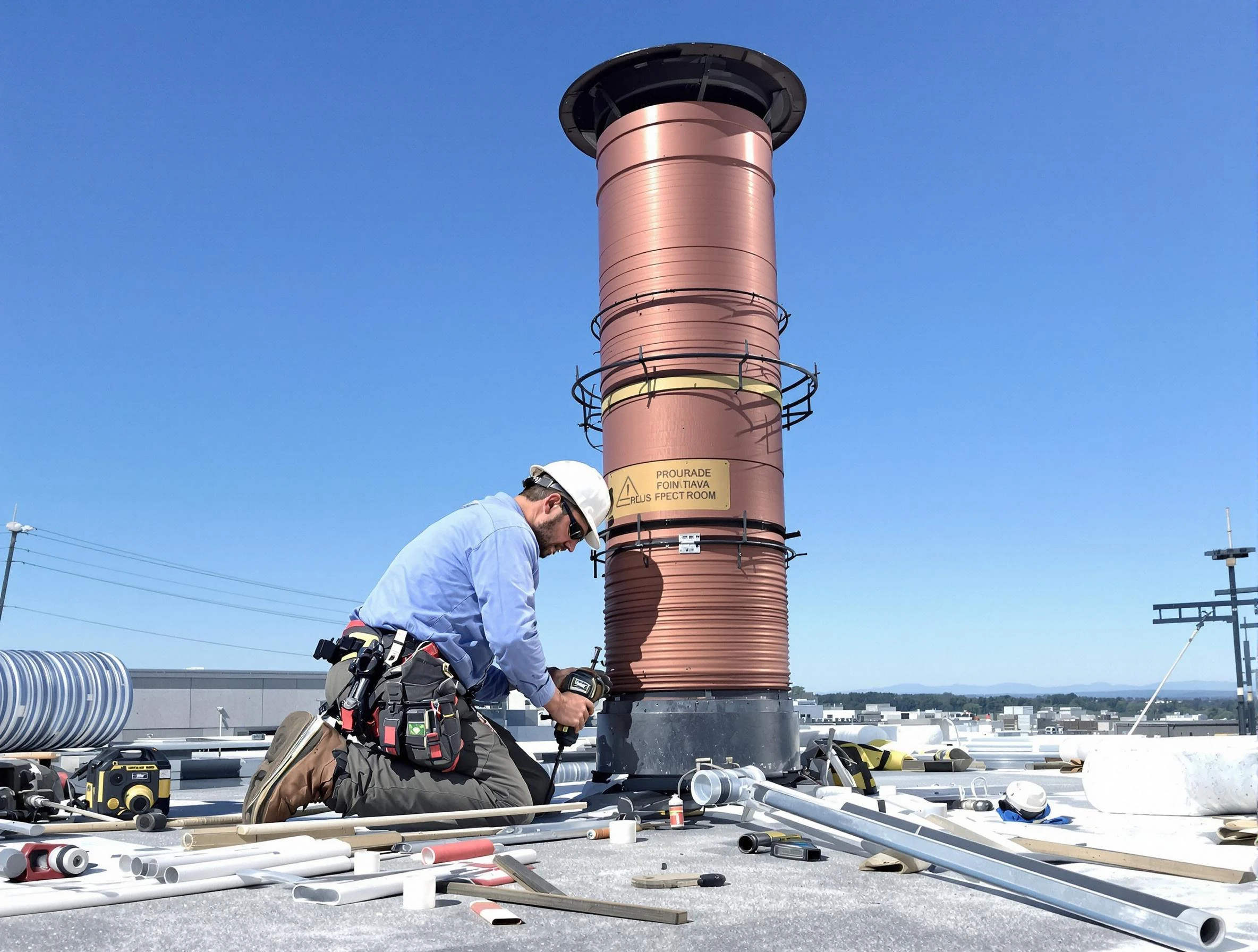 Installed chimney liner by Marietta Chimney Sweep in Marietta, GA