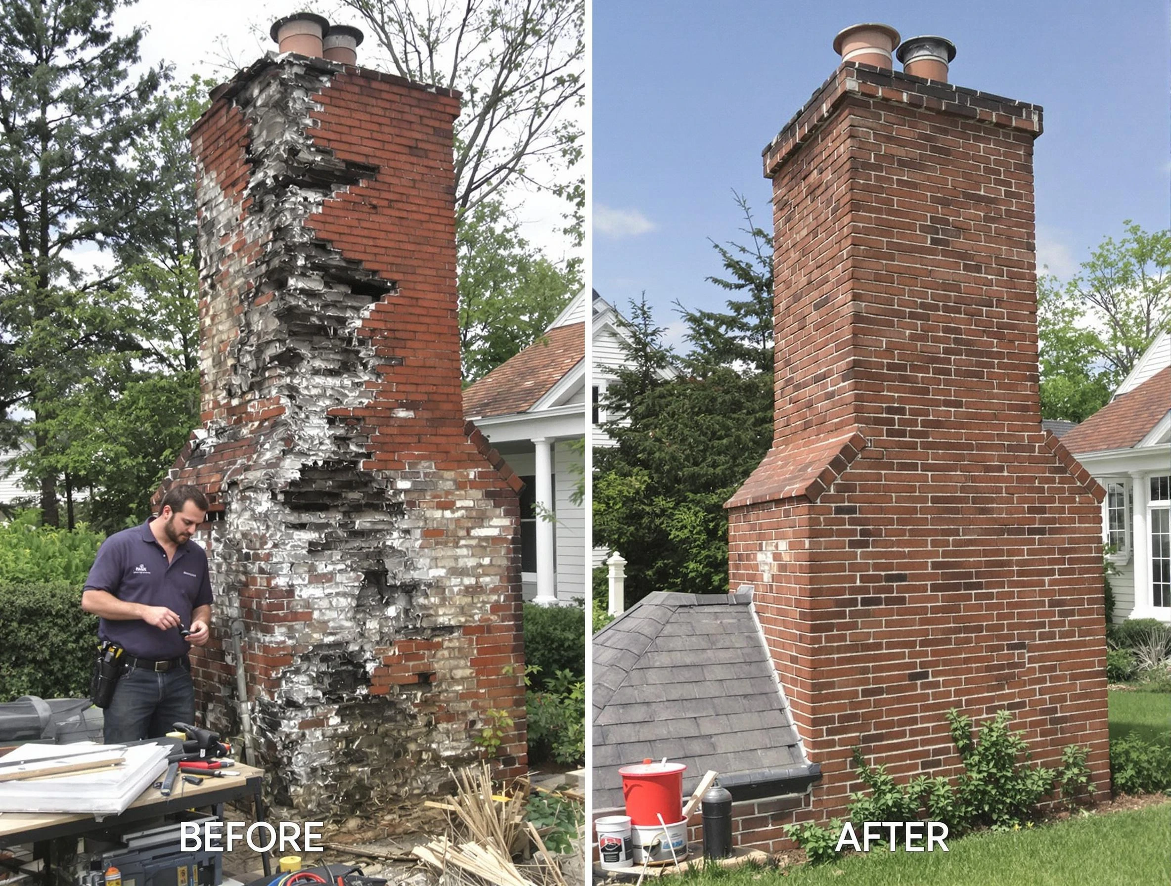 Marietta Chimney Sweep performing a full chimney restoration in Marietta, GA