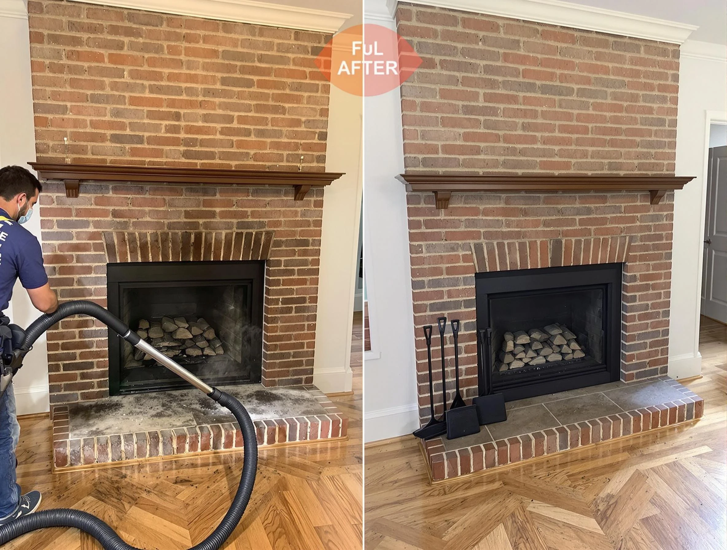 Marietta Chimney Sweep carefully sanitizing a fireplace in Marietta, GA