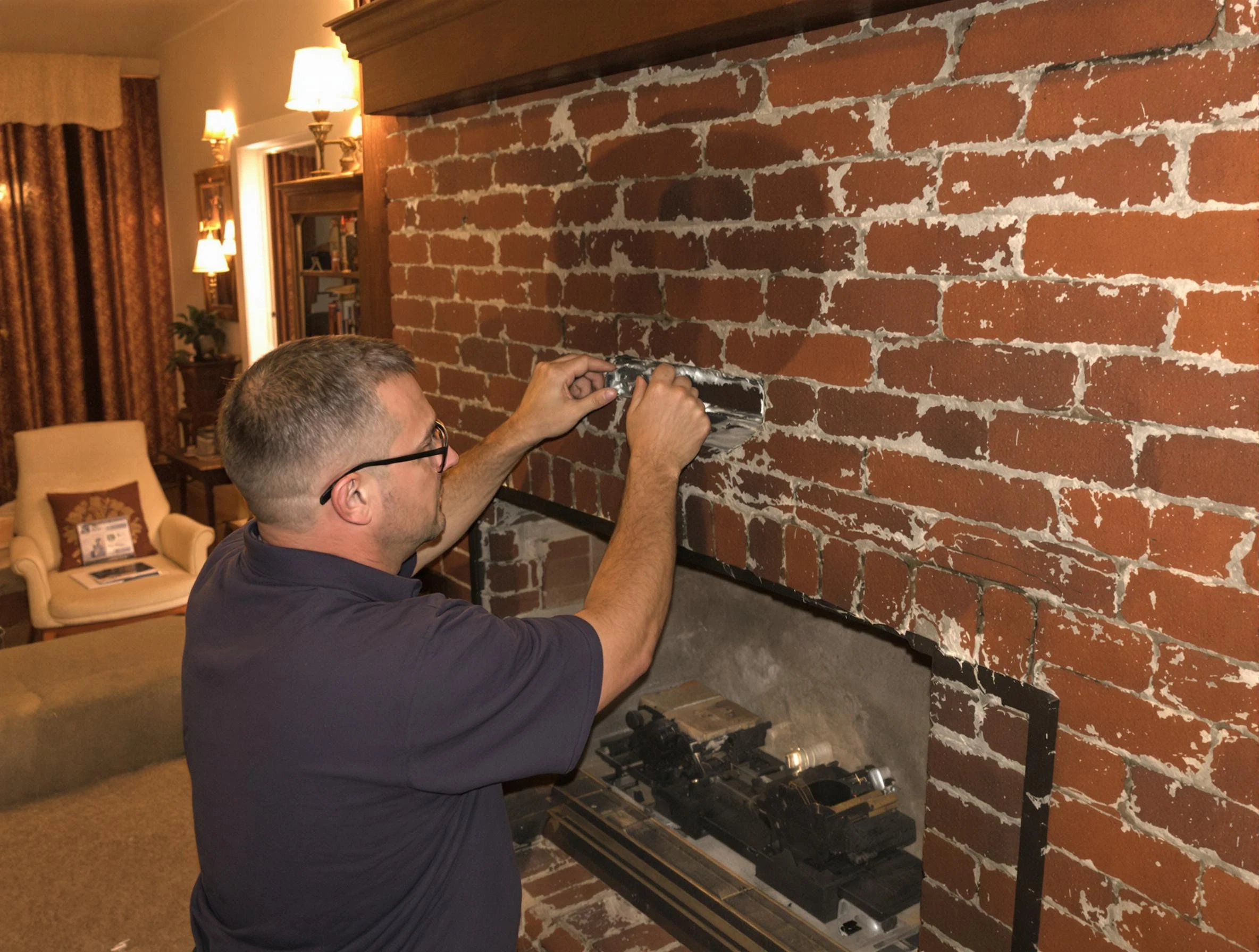 Marietta Chimney Sweep expert fixing a fireplace in Marietta, GA