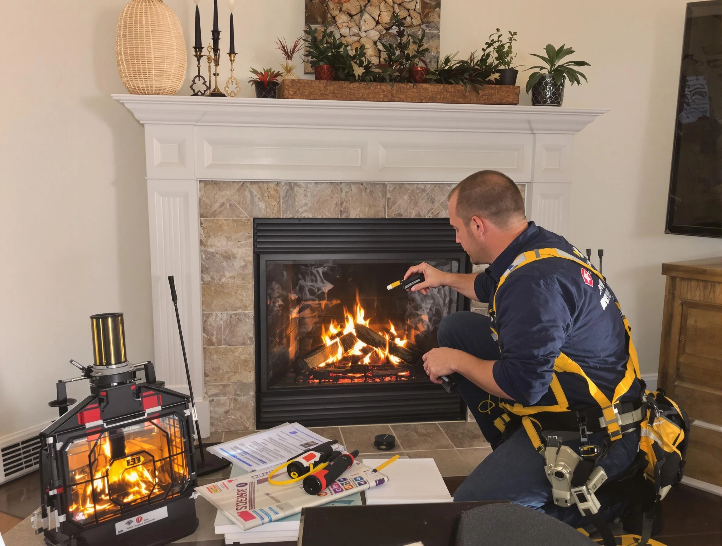 Safety-focused fireplace inspection by Marietta Chimney Sweep in Marietta, GA